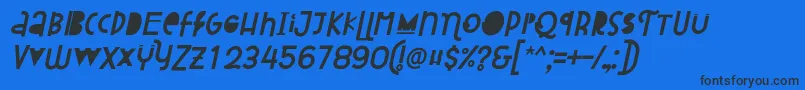 フォントAttracted Monday Italic – 黒い文字の青い背景