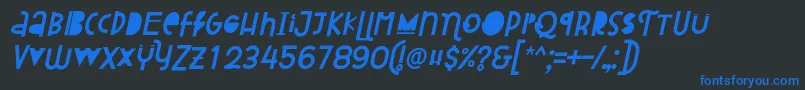 フォントAttracted Monday Italic – 黒い背景に青い文字