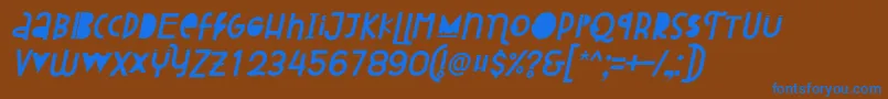 Шрифт Attracted Monday Italic – синие шрифты на коричневом фоне