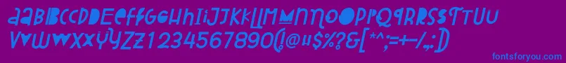 Шрифт Attracted Monday Italic – синие шрифты на фиолетовом фоне