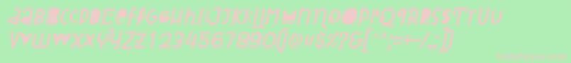 Attracted Monday Italic-Schriftart – Rosa Schriften auf grünem Hintergrund