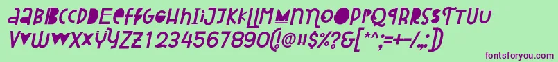 Attracted Monday Italic Font – Purple Fonts on Green Background