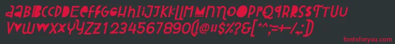 フォントAttracted Monday Italic – 黒い背景に赤い文字