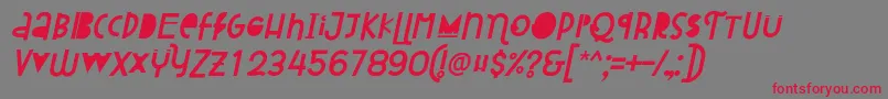 Attracted Monday Italic Font – Red Fonts on Gray Background