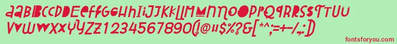 fuente Attracted Monday Italic – Fuentes Rojas Sobre Fondo Verde
