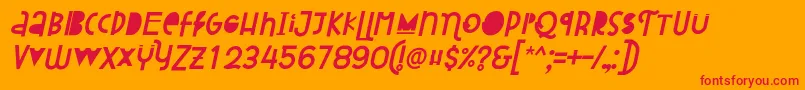 Шрифт Attracted Monday Italic – красные шрифты на оранжевом фоне