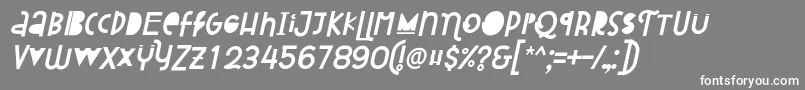 Fonte Attracted Monday Italic – fontes brancas em um fundo cinza
