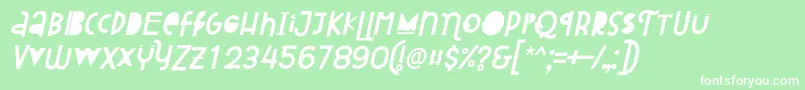 フォントAttracted Monday Italic – 緑の背景に白い文字