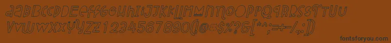 Attracted Monday Outline Italic Font – Black Fonts on Brown Background