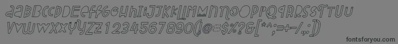 Attracted Monday Outline Italic-fontti – mustat fontit harmaalla taustalla