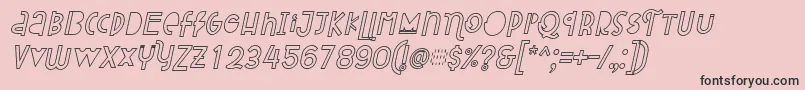 Attracted Monday Outline Italic-Schriftart – Schwarze Schriften auf rosa Hintergrund