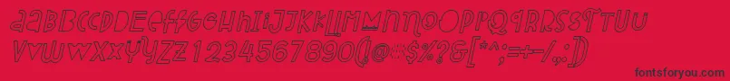 Attracted Monday Outline Italic Font – Black Fonts on Red Background