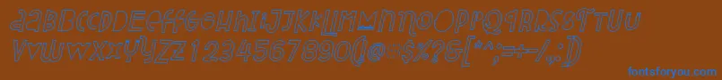 Fonte Attracted Monday Outline Italic – fontes azuis em um fundo marrom