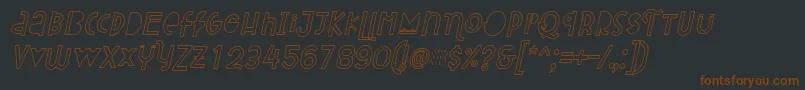 Attracted Monday Outline Italic Font – Brown Fonts on Black Background