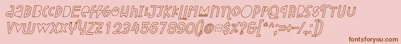 Attracted Monday Outline Italic-Schriftart – Braune Schriften auf rosa Hintergrund