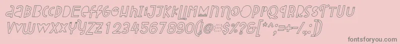 Шрифт Attracted Monday Outline Italic – серые шрифты на розовом фоне