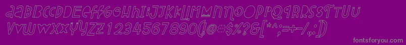 Шрифт Attracted Monday Outline Italic – серые шрифты на фиолетовом фоне