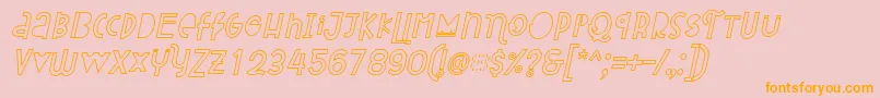 Attracted Monday Outline Italic Font – Orange Fonts on Pink Background