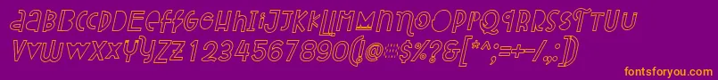 Police Attracted Monday Outline Italic – polices orange sur fond violet