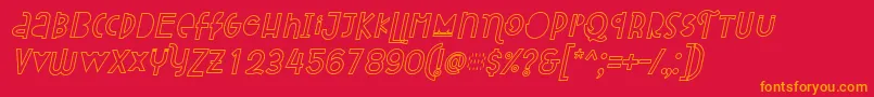 fuente Attracted Monday Outline Italic – Fuentes Naranjas Sobre Fondo Rojo