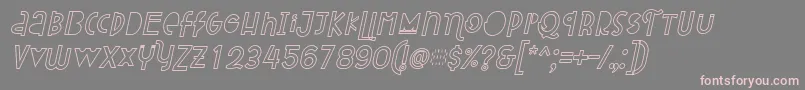 Attracted Monday Outline Italic Font – Pink Fonts on Gray Background