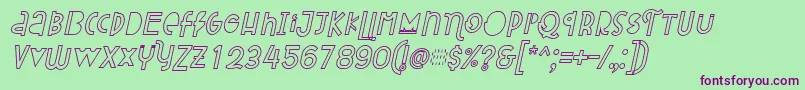 Police Attracted Monday Outline Italic – polices violettes sur fond vert