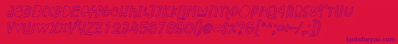 Attracted Monday Outline Italic Font – Purple Fonts on Red Background