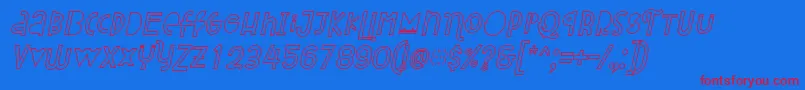 Police Attracted Monday Outline Italic – polices rouges sur fond bleu
