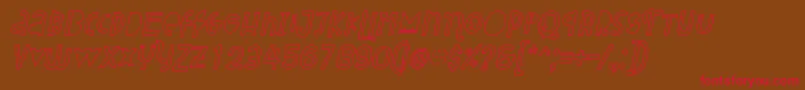 Attracted Monday Outline Italic Font – Red Fonts on Brown Background