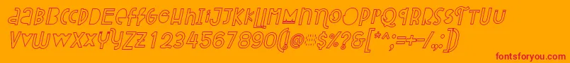 Attracted Monday Outline Italic Font – Red Fonts on Orange Background