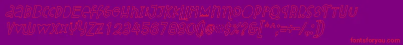 fuente Attracted Monday Outline Italic – Fuentes Rojas Sobre Fondo Morado