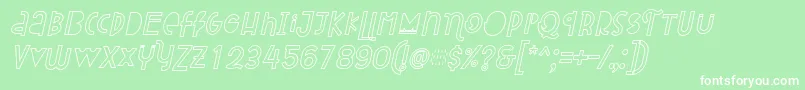 Attracted Monday Outline Italic Font – White Fonts on Green Background