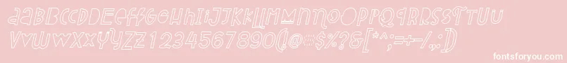 Fonte Attracted Monday Outline Italic – fontes brancas em um fundo rosa