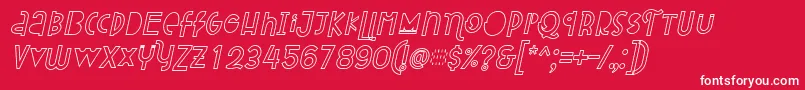 Attracted Monday Outline Italic Font – White Fonts on Red Background