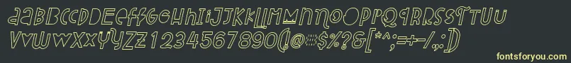 fuente Attracted Monday Outline Italic – Fuentes Amarillas Sobre Fondo Negro