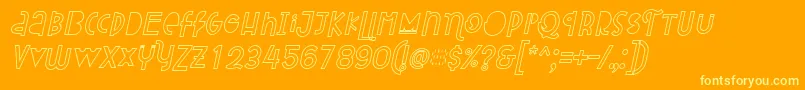 fuente Attracted Monday Outline Italic – Fuentes Amarillas Sobre Fondo Naranja