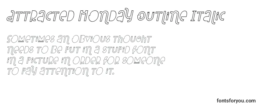Шрифт Attracted Monday Outline Italic