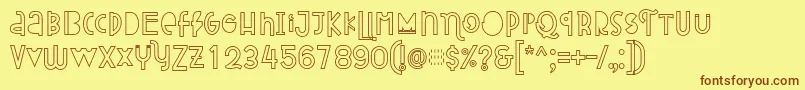 Attracted Monday Outline Font – Brown Fonts on Yellow Background