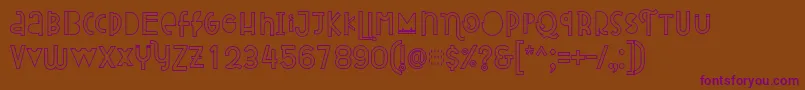 Attracted Monday Outline Font – Purple Fonts on Brown Background