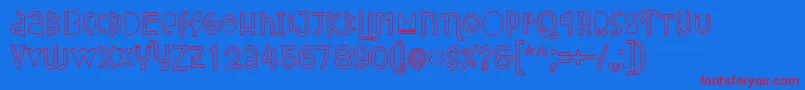 Attracted Monday Outline Font – Red Fonts on Blue Background