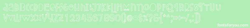 Attracted Monday Outline Font – White Fonts on Green Background