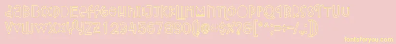 Attracted Monday Outline Font – Yellow Fonts on Pink Background