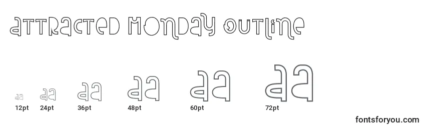 Größen der Schriftart Attracted Monday Outline