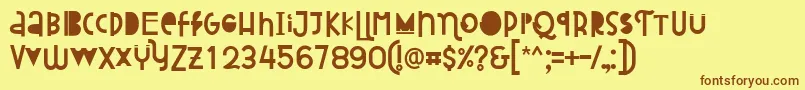 Шрифт Attracted Monday Regular – коричневые шрифты на жёлтом фоне