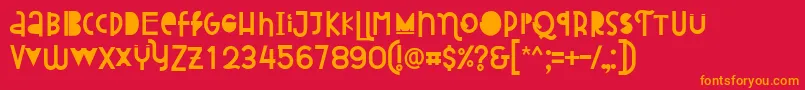 Attracted Monday Regular Font – Orange Fonts on Red Background