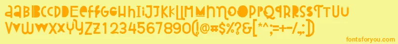 Attracted Monday Regular Font – Orange Fonts on Yellow Background