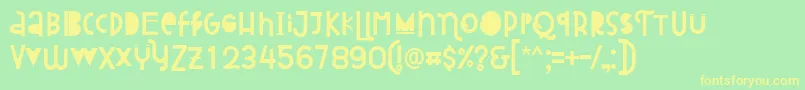 Attracted Monday Regular Font – Yellow Fonts on Green Background