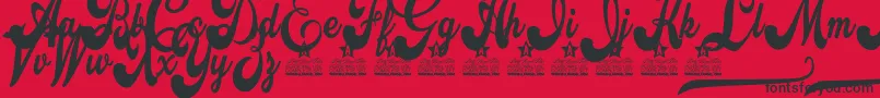 Attraction Personal Use Font – Black Fonts on Red Background