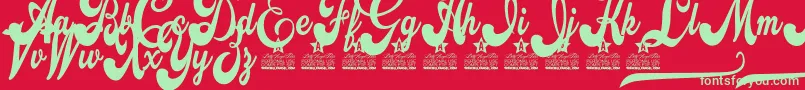 Attraction Personal Use Font – Green Fonts on Red Background