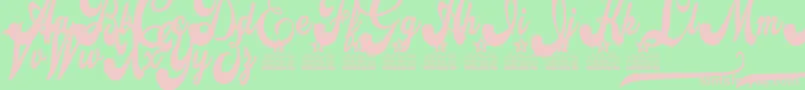 Attraction Personal Use Font – Pink Fonts on Green Background